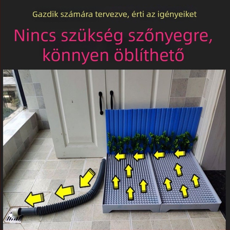 Kutyatoalett automatikus tisztítással és vizelésre tanító tálcával — Anyag: Egyéb; Nem importált; Nincs hivatalos magán márka; Nem ajándék