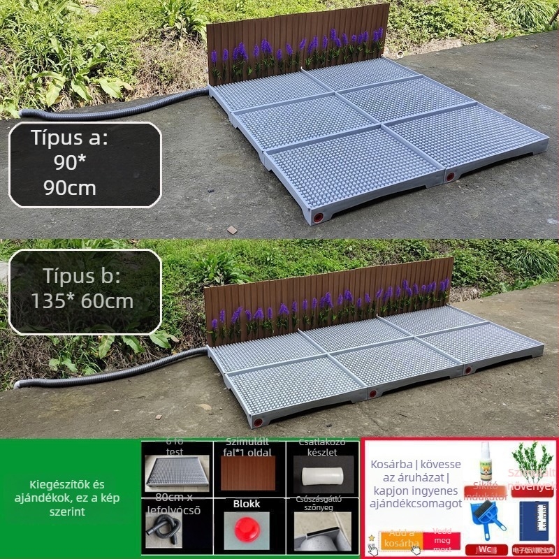 Kutyatoalett automatikus tisztítással és vizelésre tanító tálcával — Anyag: Egyéb; Nem importált; Nincs hivatalos magán márka; Nem ajándék