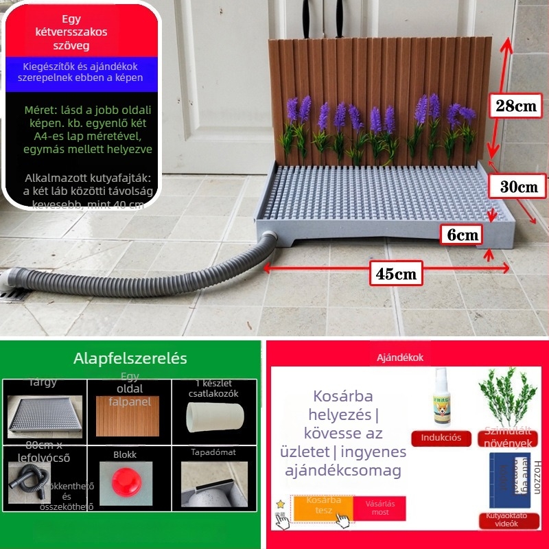 Kutyatoalett automatikus tisztítással és vizelésre tanító tálcával — Anyag: Egyéb; Nem importált; Nincs hivatalos magán márka; Nem ajándék