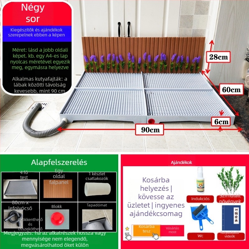Kutyatoalett automatikus tisztítással és vizelésre tanító tálcával — Anyag: Egyéb; Nem importált; Nincs hivatalos magán márka; Nem ajándék