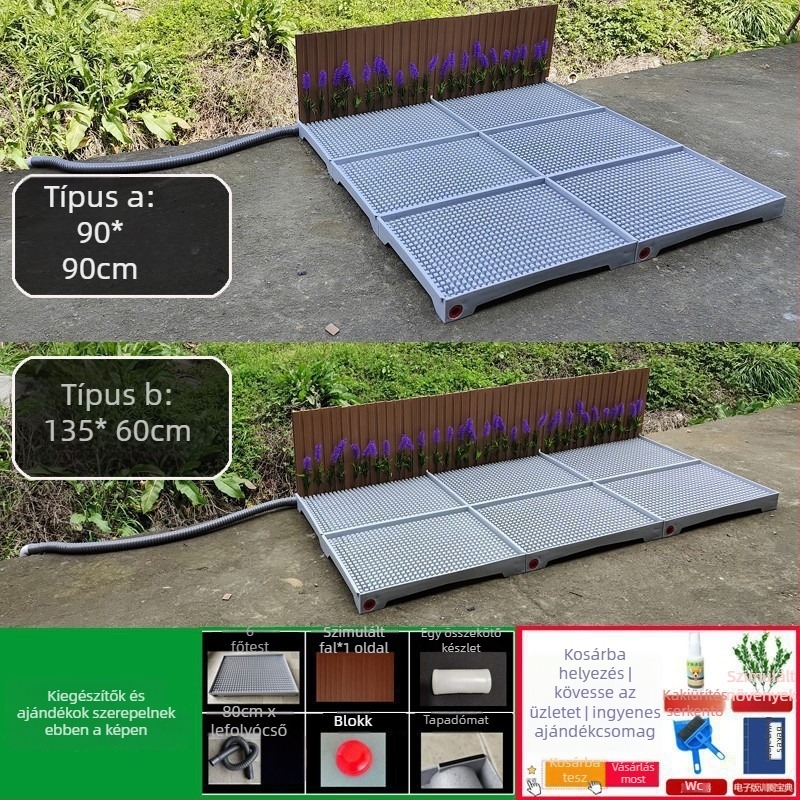 Kutyatoalett automatikus tisztítással és vizelésre tanító tálcával — Anyag: Egyéb; Nem importált; Nincs hivatalos magán márka; Nem ajándék
