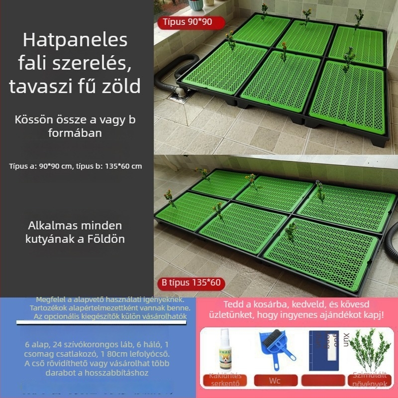 Kutyatoalett automatikus tisztítással és vizelésre tanító tálcával — Anyag: Egyéb; Nem importált; Nincs hivatalos magán márka; Nem ajándék
