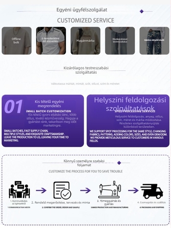 Férfi munkásing 100% pamutból, laza szabású, hosszú ujjú, galléros, egyszínű minta