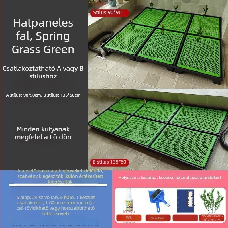 Kutyatoalett automatikus tisztítással és vizelésre tanító tálcával — Anyag: Egyéb; Nem importált; Nincs hivatalos magán márka; Nem ajándék