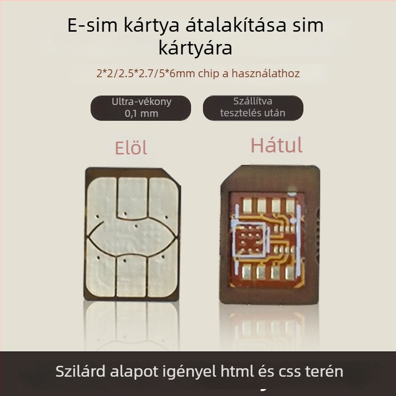 Okosóra eSIM–NanoSIM adapter PCB, magas hőmérséklet-tűrés, DIY készlet, USB 1.1 interfész