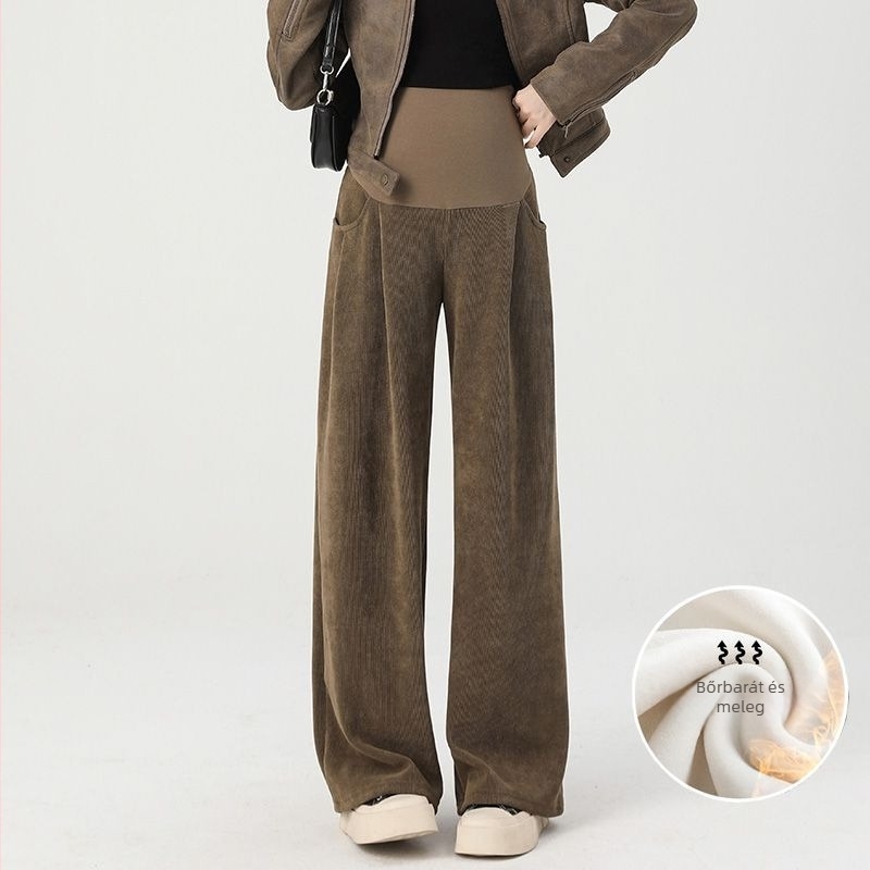 Várandós nadrág – Has támasz, Szabad szabás (Chenille anyag, Spandex <30%, Megőrzi a meleget)