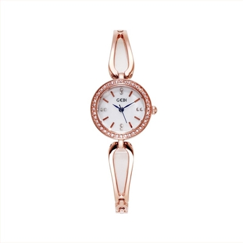 Női kvarcsos karóra gyémántdíszítéssel, 30m vízálló, ötvözetes tokkal, rozsdamentes acél karkötő