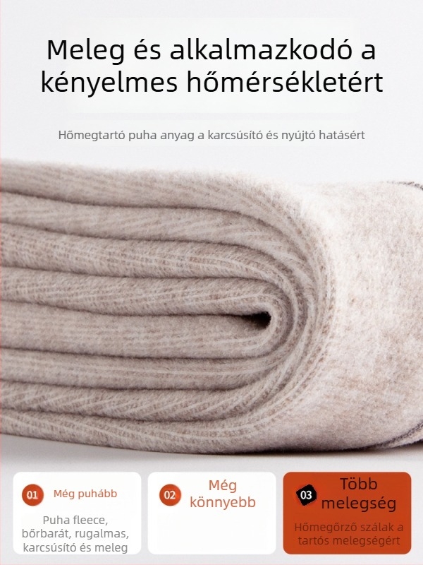 Terhességi nadrág fleece béléssel, magas derék, nylon-spandex keverék, has támogatás