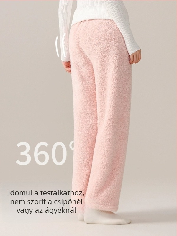 Anyasági meleg nadrág fleece béléssel, tavasz–őszre, laza szabású, magas derék, nem nyomja a hasat, kis- és plusz méretekhez