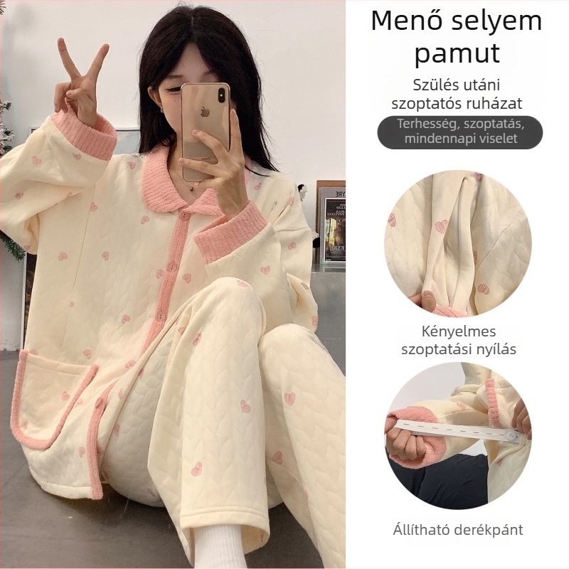 Anyasági kardigán, réteges luxus stílusú, Air Cotton anyag, hosszú ujjú, vastagság 251–300 g/m² (90–95% poliészter)