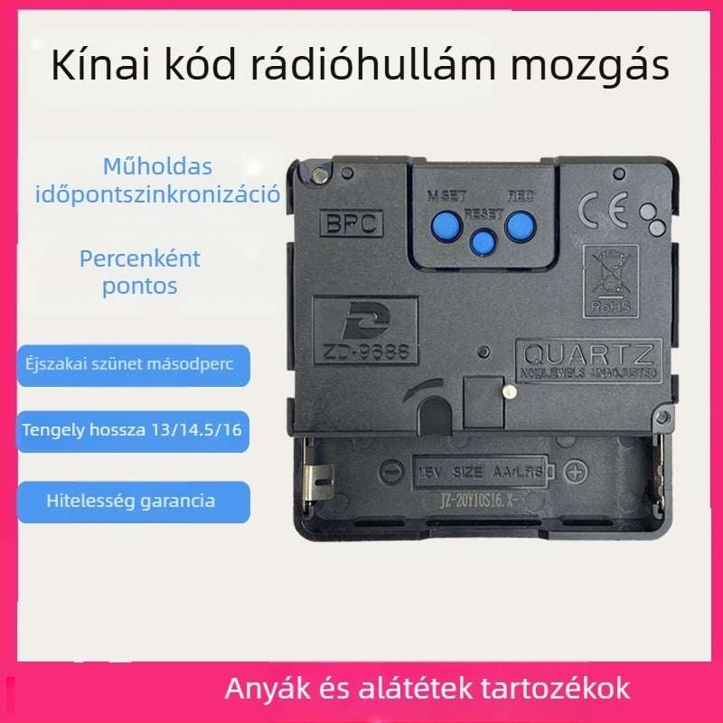 ZD9688 Rádió-vezérelt mechanizmus csendes szkenneléssel és automatikus idő kalibrálással — műanyag ház, stílus Light Luxury, csomag 500