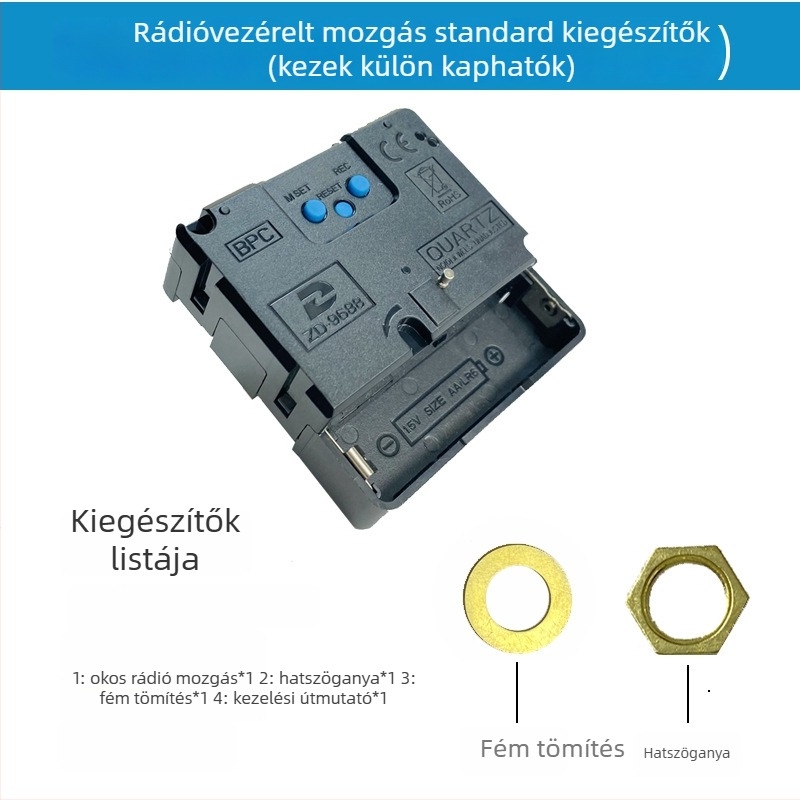 ZD9688 Rádió-vezérelt mechanizmus csendes szkenneléssel és automatikus idő kalibrálással — műanyag ház, stílus Light Luxury, csomag 500