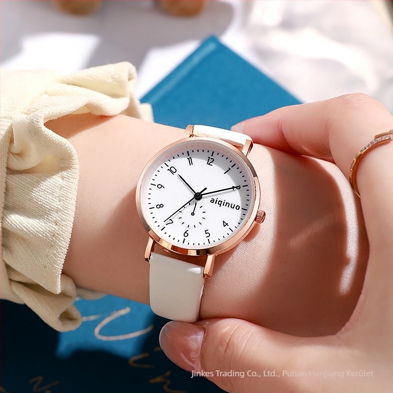 Női karóra Seagull 68 elektronikus mozgással, analóg kijelző, rozsdamentes acél tok, műbőr szíj, tűcsattal záródó