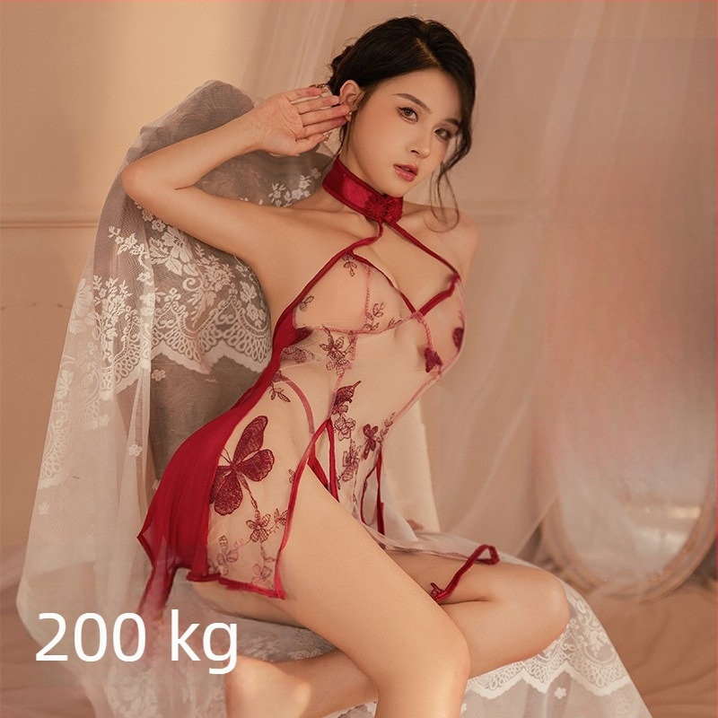 csipao-stílusú lace fehérnemű készlet klasszikus hímzéssel és nylon anyaggal