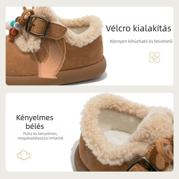 Lányok téli csizmái fleece-béléssel, felső rész: szuper fiber, EVA talp, Velcro-zár, őszi-téli szezon