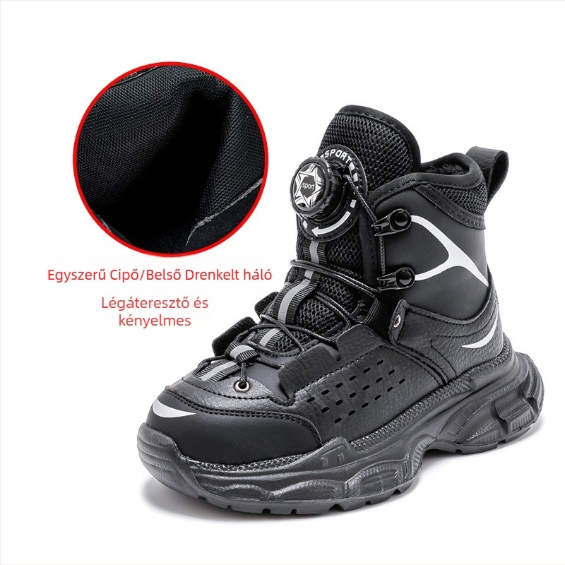 Gyerek téli csizma 1–16 éveseknek, felső rész: Super migration, talp: EVA, vastagított, zárás: forgó gombok