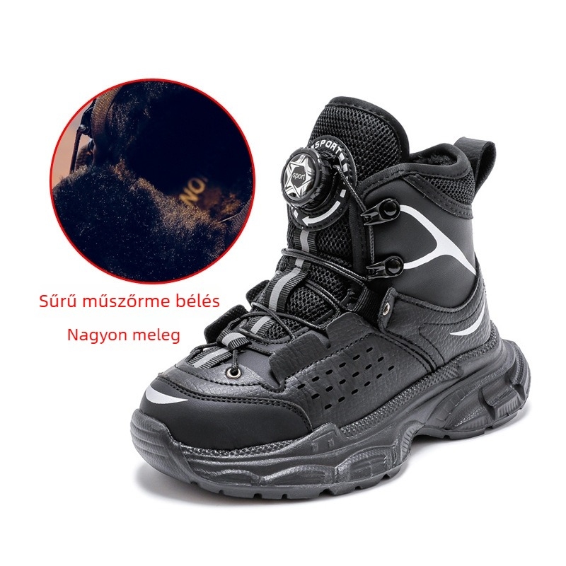 Gyerek téli csizma 1–16 éveseknek, felső rész: Super migration, talp: EVA, vastagított, zárás: forgó gombok