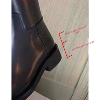 Női térdmagasságú lovas csizma, Microfiber felsőrész, hátlapi cipzár, alacsony tömör sarok 1-3 cm, bőr talpbetét
