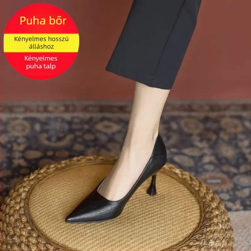 Női mikroszálas bőrből készült slip-on cipő, alacsony sarok (<3 cm), hegyes orr, belső mikroszálas bélés, TPR talp, utcai stílus