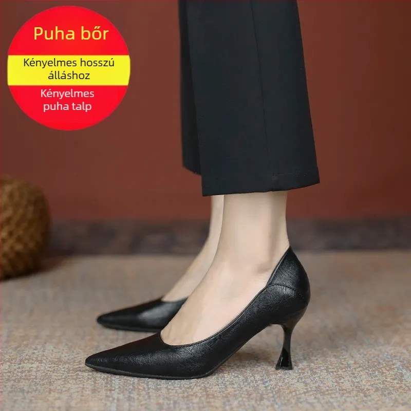 Női mikroszálas bőrből készült slip-on cipő, alacsony sarok (<3 cm), hegyes orr, belső mikroszálas bélés, TPR talp, utcai stílus
