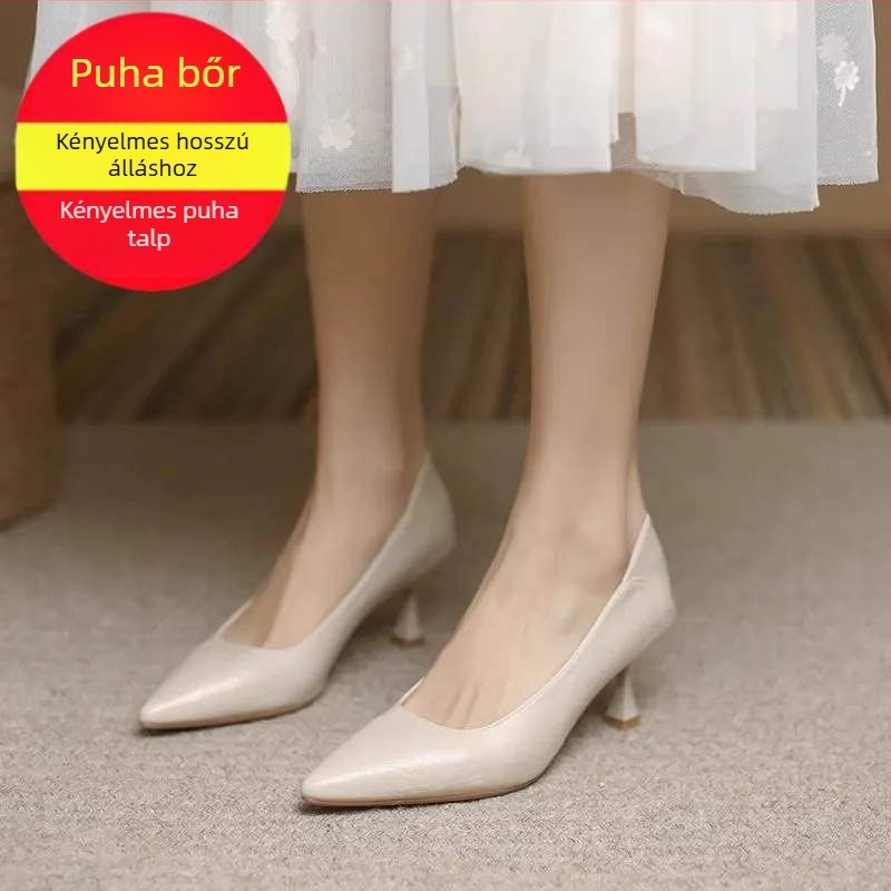 Női mikroszálas bőrből készült slip-on cipő, alacsony sarok (<3 cm), hegyes orr, belső mikroszálas bélés, TPR talp, utcai stílus