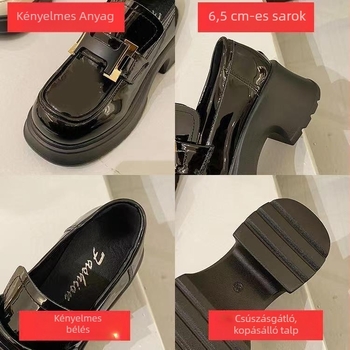 Női platformos mokaszinok - kerek orr, PU felső, gumírozott talp, elülső kötés, platformamagasság 3-5 cm