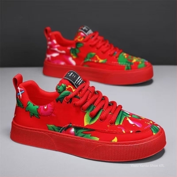 Vászon sneaker alacsony felsőrésszel, gumírozott talppal, fűzős zárás, EVA talpbetét
