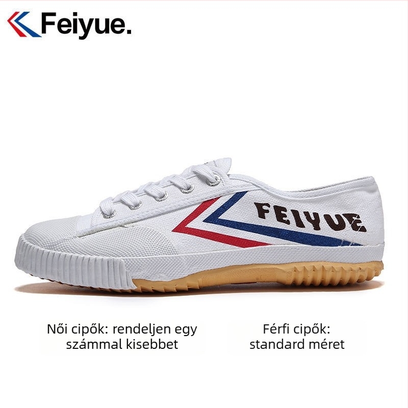 Feiyue vászon harcművészeti cipő – lélegző uniszex sportcipő gumírozott talppal, elől fűzős, kerek orr, alacsony sarok