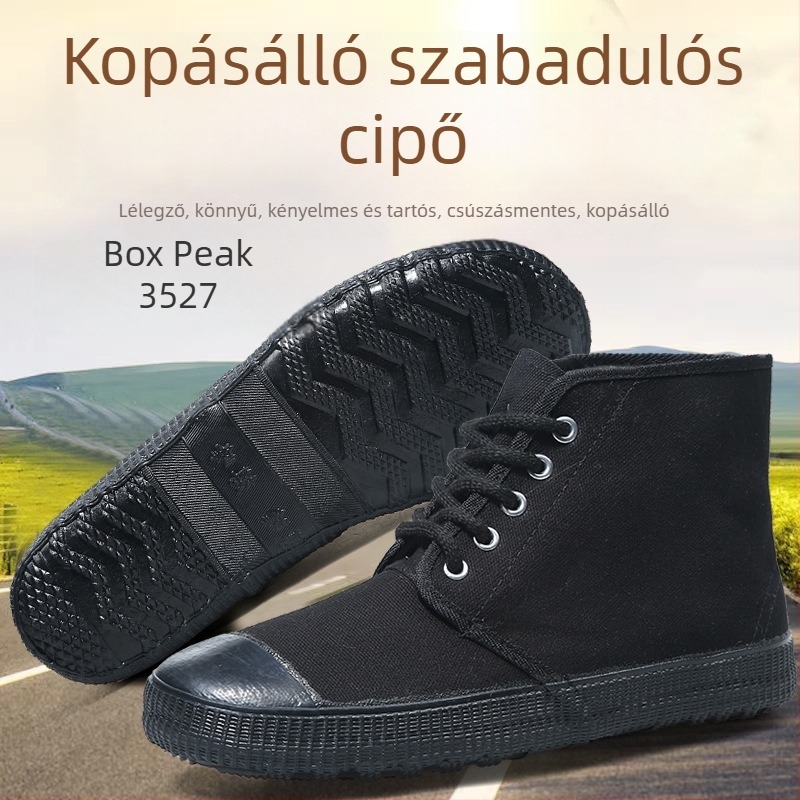 Munkavédelmi építőipari cipő, magas, kerek orrú, gumitalp, vulkanizált talp, elülső zárás