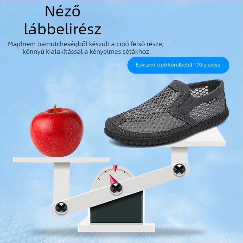 Férfi nyári hálószövés cipő - lélegző, csúszásmentes talp, alacsony felső rész