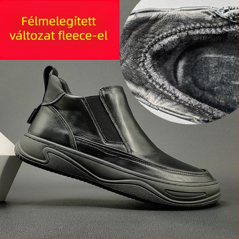 Martin csizmák természetes bőrből, vamp első rétegű bőrből, kerek orr, 3–5 cm középmagas sarok, gumitalp, alacsony szár