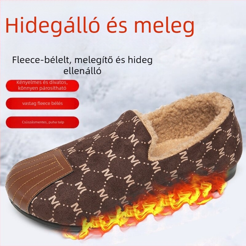 Női slip-on mokaszín prémes béléssel, koreai stílus, kerek orr, felsőrész műbőr, belső műszőr, csúszásmentes műanyag talp, alacsony sarkú 1-3 cm