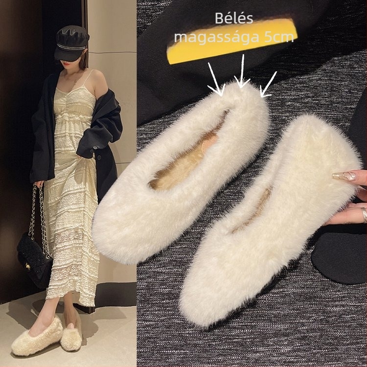 Női slip-on loaferek belső magasságnövelésével, velúr felsőrész, fleece bélés, alacsony profil