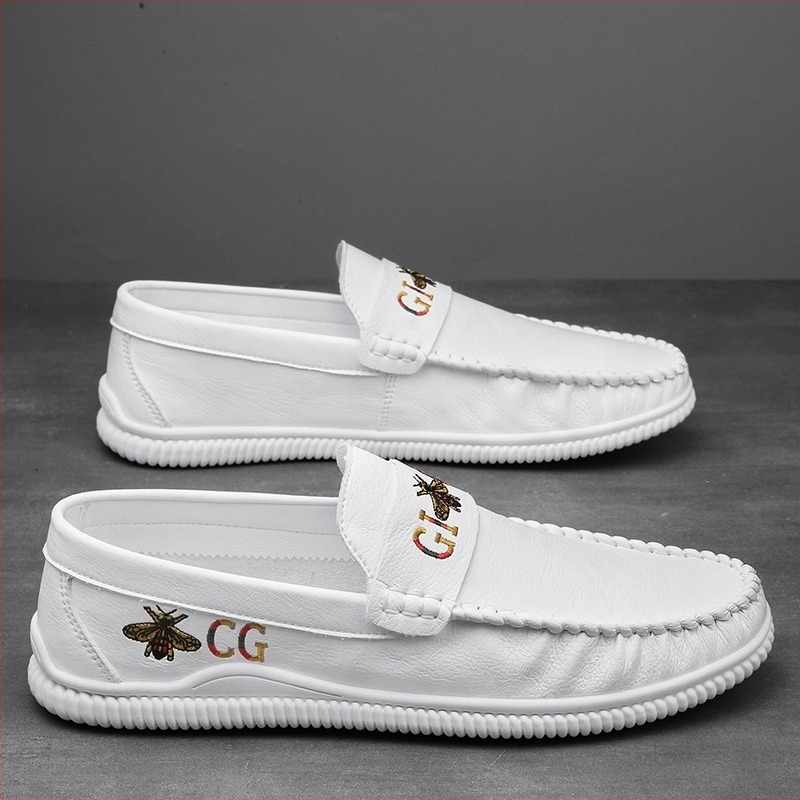 Férfi Bean Shoes – Ultra-fiber bőr felső rész, Slip-On, kerek orr, gumírozott kényelmes talp