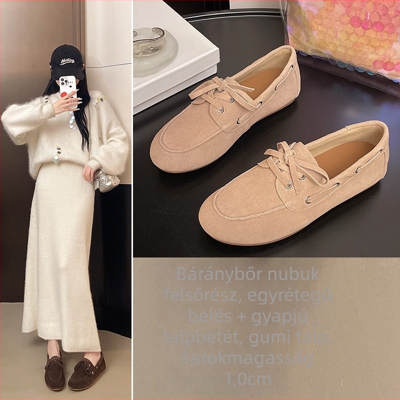 Női tehénbőr köröm orrú loafer, slip-on, gumírozott talppal, 3–5 cm sarokmagasság
