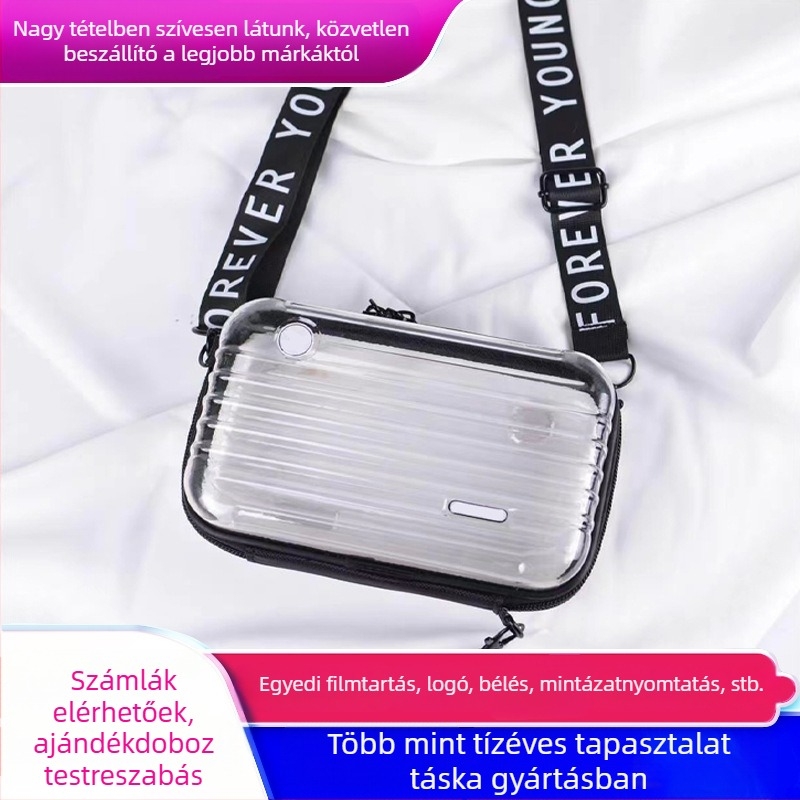 Keményhéjú sminktáska válltáskával, utcai stílus; ABS és PC anyag; csíkos mintázat; vízálló, ultra könnyű, kibővíthető kapacitás