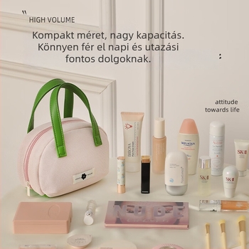Könnyed utazó kozmetikai táska, poliészter, egyszínű dizájn, vízálló és bővíthető, városi minimalista stílus, uniszex