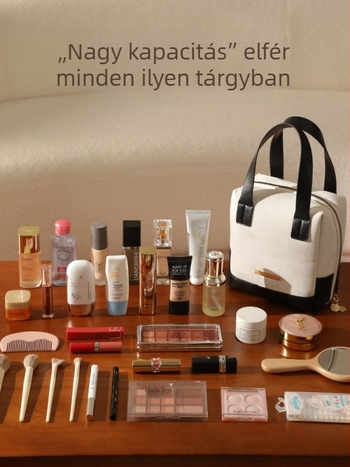 Női kozmetikai táska – hordozható tároló, PU külső, poliészter bélés, Lohastravel, 2025 tavasz