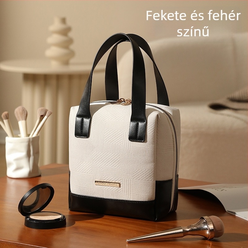 Női kozmetikai táska – hordozható tároló, PU külső, poliészter bélés, Lohastravel, 2025 tavasz