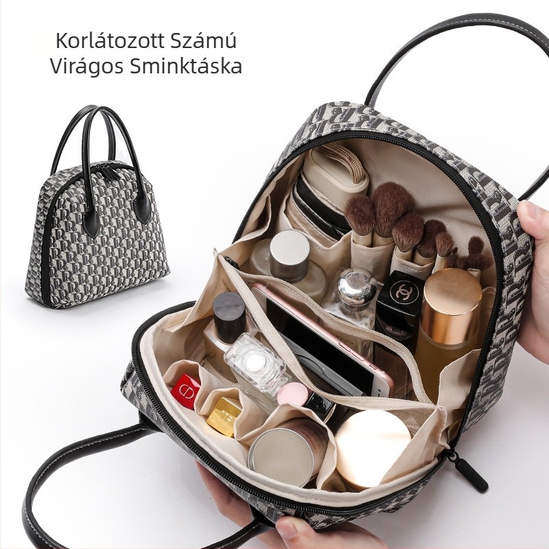 Smink- és neszesszeres táska – városi minimalist stílus, geometrikus mintázat, poliészter anyag, Tide silk márka, 2025 tavasz, hordozható kozmetikai táska