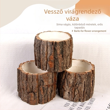 Virágkosár szimulált kéregből, kézzel készített, félmanuális és félautomata gyártási folyamat, testreszabható, kínai stílus