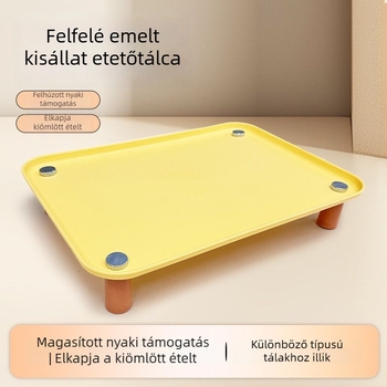 Macskáknak szánt etetőtál magasított tartóval – Anyag: ABS; Márka: Buckwheat; Alkalmas: macskák; Kategória: háziállat etetőeszközök (Anyag: ABS; Márka: Buckwheat; Alkalmas: macskák; Kategória: háziállat etetőeszközök)