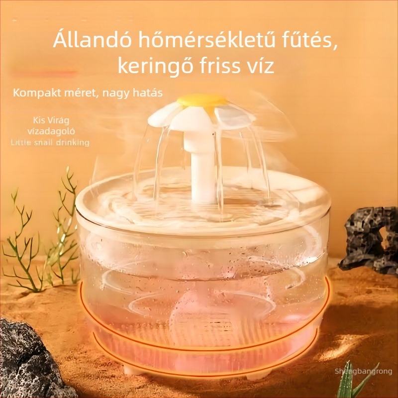 Okos macska víz adagoló automatikus cirkulációval és állandó hőmérsékletű fűtéssel téli használatra