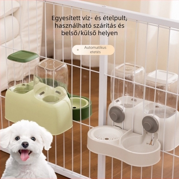 Minden egyben: függő macska etető és vízadagoló, üvegkivitel