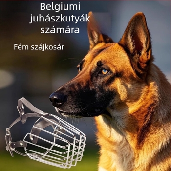 Kutyaszájvédő Malinois és Német Juhász számára - Fém, Harapásálló, Védő Kialakítás