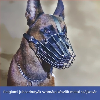 Kutyaszájvédő Malinois és Német Juhász számára - Fém, Harapásálló, Védő Kialakítás