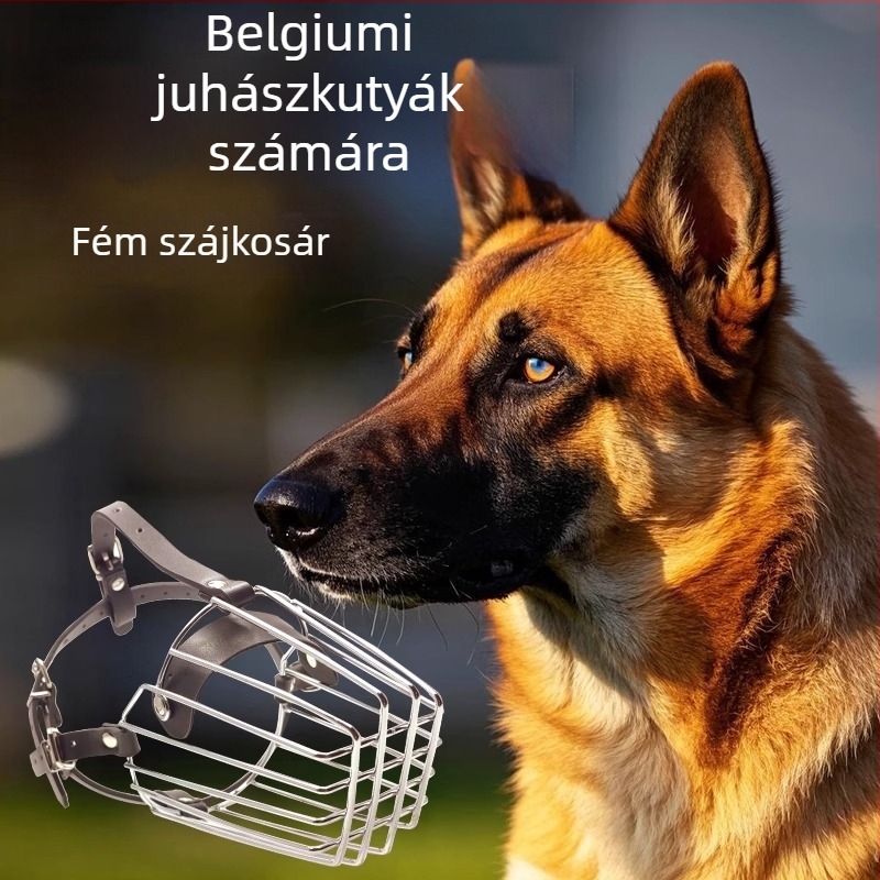 Kutyaszájvédő Malinois és Német Juhász számára - Fém, Harapásálló, Védő Kialakítás