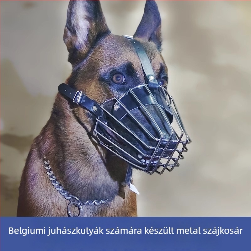Kutyaszájvédő Malinois és Német Juhász számára - Fém, Harapásálló, Védő Kialakítás