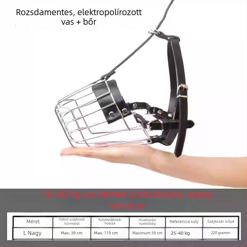 Kutyaszájvédő Malinois és Német Juhász számára - Fém, Harapásálló, Védő Kialakítás