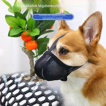 Teljes lefedettségű, lélegző hálós kutyaszájkosár – Harapás elleni, Ugatás elleni, Étkezés elleni védelem – Corgi és Shiba Inu számára